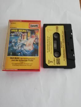 Hui Buh Folge 7 und der schaurige Punkt Schwarz mit Beigen Aufkleber 515096.5 Europa(Gelbes Cover) MC-  Label der Seite 2 mit einem T beschrieben